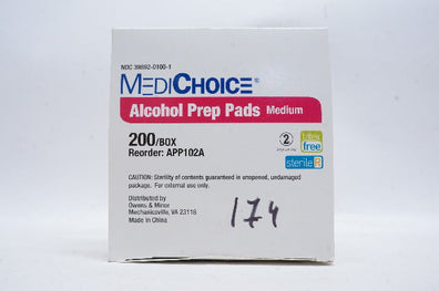 MediChoice APP102A Alcohol Prep Pads, Medium (x) - Box of 200